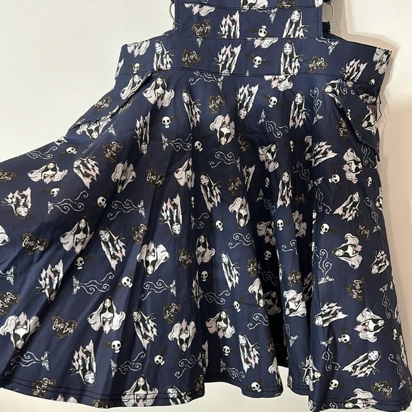 Brand new CORPSE BRIDE X UNIQUE VINTAGE BRIONNE PINAFORE SKIRT plus 1X blue navy - Picture 7 of 9